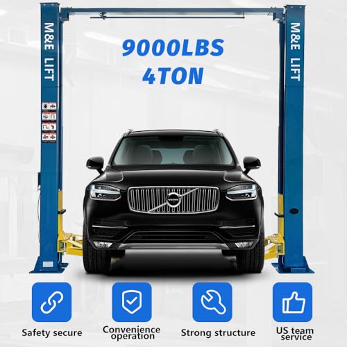 ME 9000lbs 110v 2 Post Lift Max. Lifting Height 74.8" 2 Post Car Lift Auto Lift Clearfloor Lifts Car Hoist for Home Shop Garage (H90S)