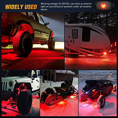 LED Rock Light 6PCS Underglow Wheel Well Pods Waterproof Exterior Underbody Roof Rack Side Lamps for Car Truck Pickups ATV UTV SUV Motorcycle Boat (Red / 6Pcs Pods)