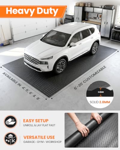 6 x 8 FT Premium Garage Floor Mat (96"L x 72"W x 0.1"Th)