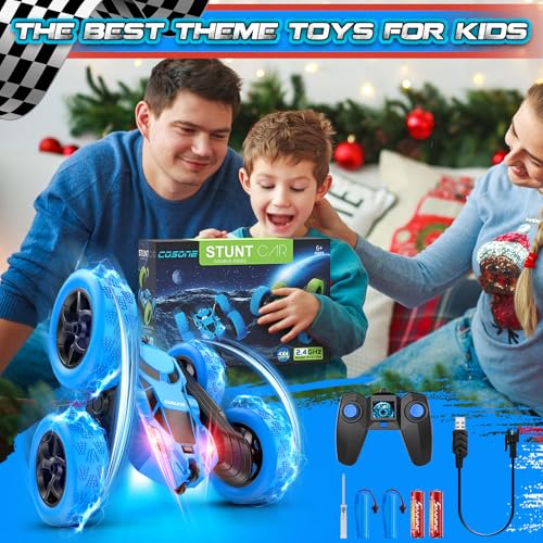 Remote Control Car RC Stunt Car for Kids (Blue)