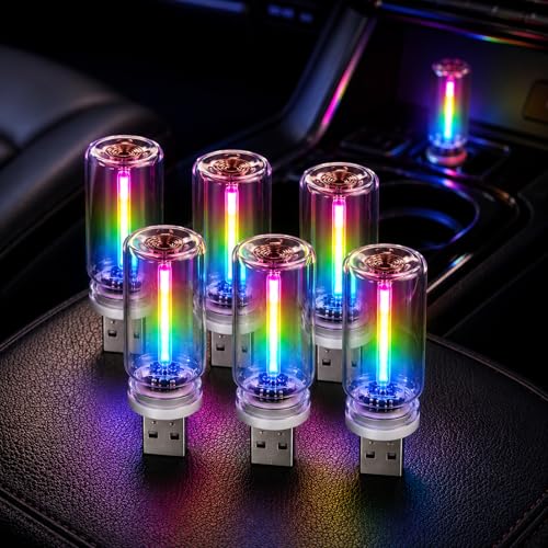 6 Pack USB Car Night Light (RGB)