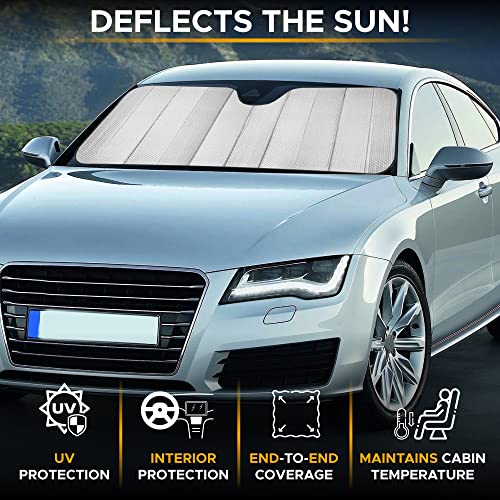 Accordion Car Windshield Sun Shade (Large-Grey)