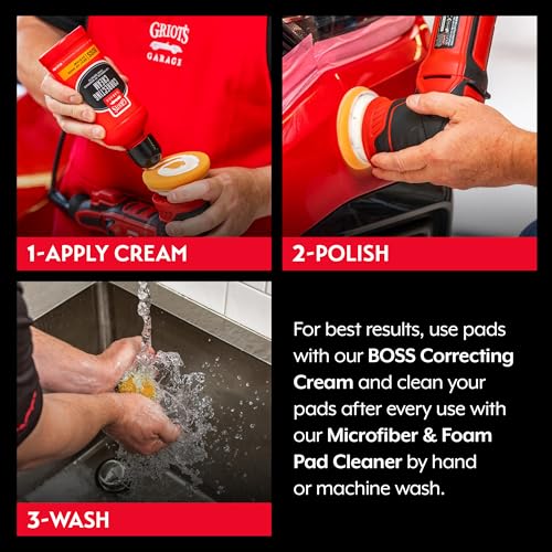 Orange Foam Correcting Pads for Car Polishing and Detailing (3" Pads (Set of 3))