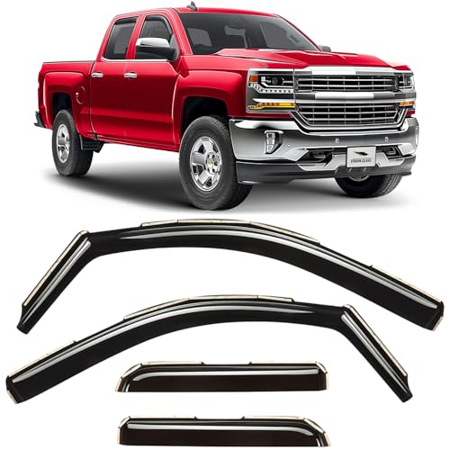 in Channel Extra Durable Rain Guards for Trucks Chevrolet (For Silverado 14-18 1500/2500/3500 In-channel)