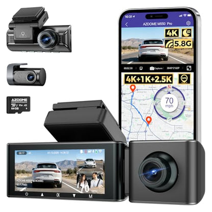 3 Channel Dash Cam Front and Rear Inside (Matte Black)