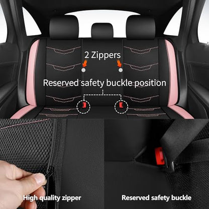 Car Seat Cover (N2 Black Pink / Full Set)