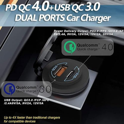2 Pack 12V USB Outlet