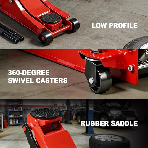 3 Ton Floor Jack (3 Ton Dual Pump / Red)