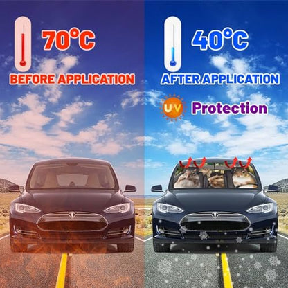 Funny Squirrel Car Windshield Sun Shade Umbrella Sunshade Block UV Rays Sun Visor Protector Auto Windshield Sunshade to Keep Vehicle Cool for Cars Trucks & Suvs 57 X 30 in (57'' X 30'' / style-AB12)