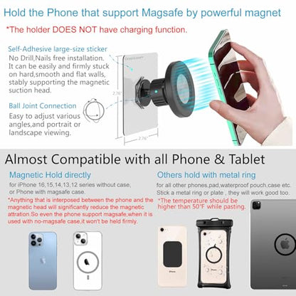 for MagSafe Wall Mount Magnetic Phone Holder (Black)