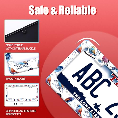 Parrot Bird Animal Stainless Steel License Plate Frame for US Cars Decor (Bird)