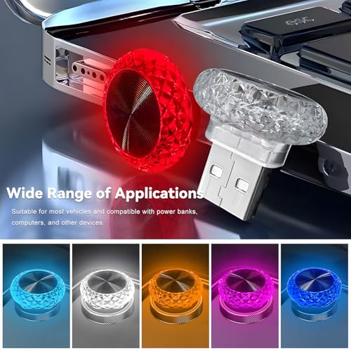 4 PCS USB LED Car Interior Atmosphere Lamp (Yellow)