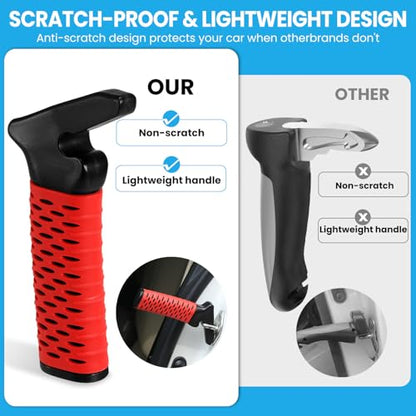 Car Door Handle for Elderly (2 Pack with Strap / Red)