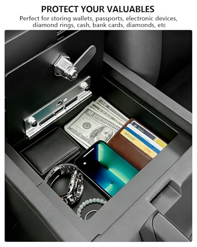 Center Console Safe Lock Box for Toyota 4runner 2025 2026 Accessories No Drill Anti (Toyota 4runner Safe Organizer)