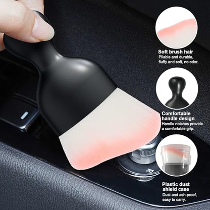 Car Detailing Brush (White/Pink / 1 PC)