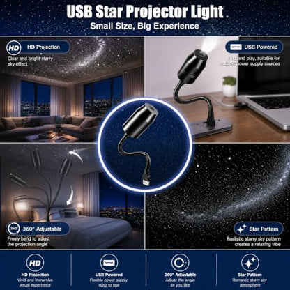 2PCS USB Car LED Interior Lights (Black)