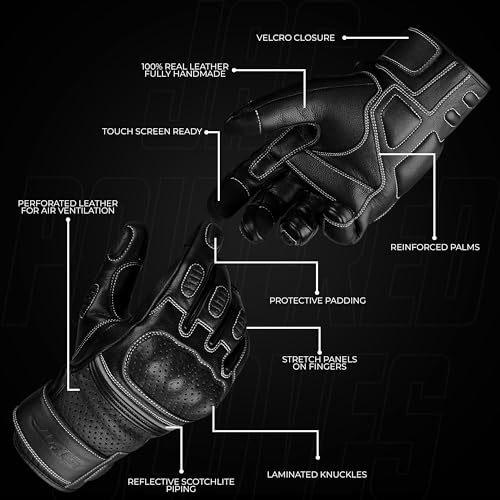 Motorcycle Gloves (Ninja Black / X-Small)