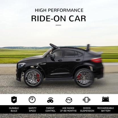 12V Toddler Ride On Car Mercedes Benz AMG GLC63S Coupe 2 Speed Black (Black)