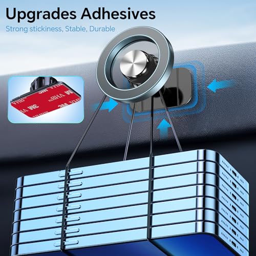 for Magsafe Car Mount【20 Strong Magnets】Magnetic Phone Holder for Car Phone Holder Mount Dash Mounted Holders Cell Phone Holders for Your Car Accessories for Women Men for iPhone 17 16 15 14 (Metal Gray)