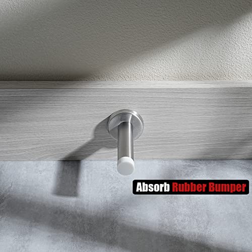 Door Stopper 304 Stainless Steel Thicken 1mm Sound Dampening Door Stop Bumper Wall Protetor 1 Pack (1 Pack / Brushed & White Tip)