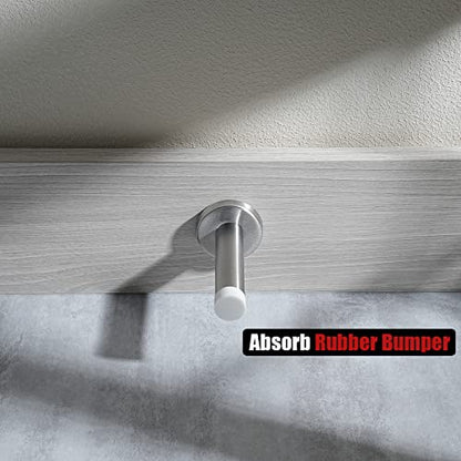Door Stopper 304 Stainless Steel Thicken 1mm Sound Dampening Door Stop Bumper Wall Protetor 1 Pack (1 Pack / Brushed & White Tip)