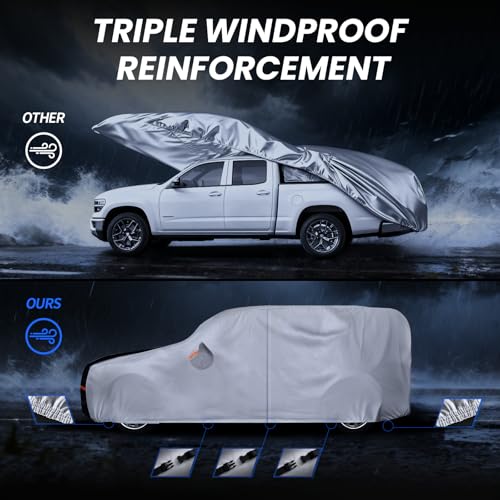 Multi Layer Car Cover Custom Fit for Jeep Wrangler 2 Door CJ YJ JK JL (W.Custom Fit Jeep wrangler 2 Door / White Car Cover)