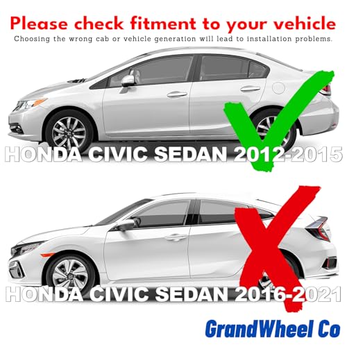 Window Deflectors Smoke Tinted in (For Civic 12-15 Sedan)