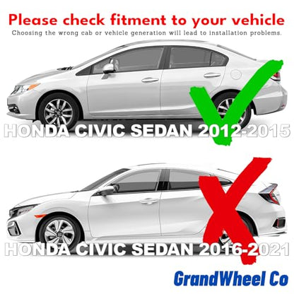 Window Deflectors Smoke Tinted in (For Civic 12-15 Sedan)
