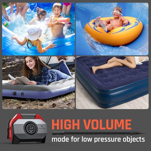 VORTEX S6 Tire Inflator Portable Air Compressor (Red / 19200 Mah)