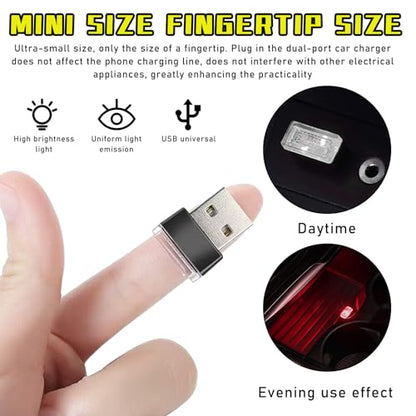 4 PCS USB LED Car Interior Atmosphere Lamp (Blue+Ice Blue+Red+Purple)