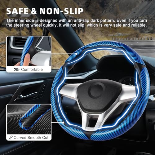 3pcs Carbon Fiber Anti (Glossy Blue / Universal (3pcs))