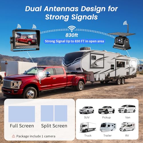 Magnetic Solar Wireless Backup Camera (7 Inch)