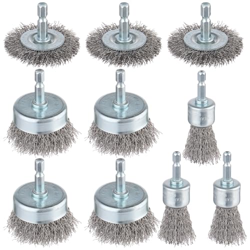 10 Pack Carbon Steel Wire Wheel Brush
