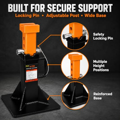 14 Ton Heavy Duty Jack Stands for Trucks and Heavy Vehicles (14 Ton Jack Stand)