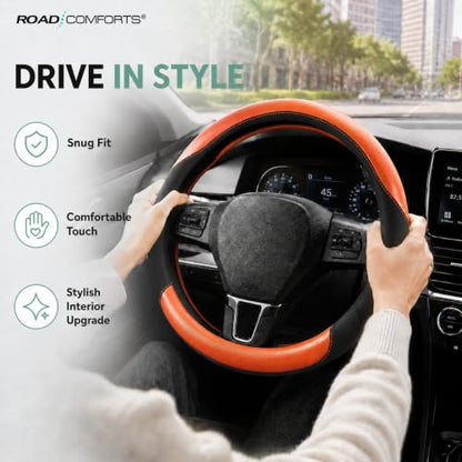 Steering Wheel Cover (Black&Orange)