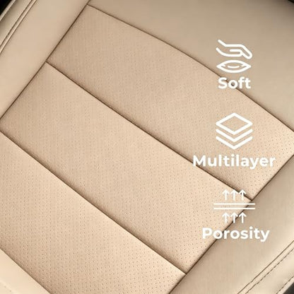 Camry Car Seat Covers Custom Fit for Toyota 2025 2026 Camry (Leatherette(Beige) / 2025-2026 Camry Hybrid (Le Se))