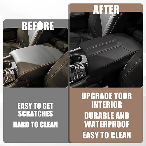 Armrest Cover for Honda Pilot 2023 (12) 23+ |Pilot| Black/White Stitching, Regular)