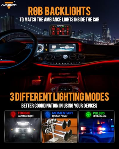 8 Gang Switch Panel RA80 Toggle Momentary Pulsed RGB Dimmabl (8 Gang (Single-Sided Output) / RGB (Without APP))