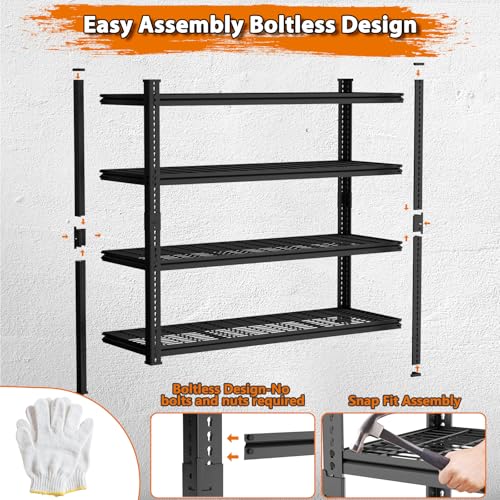 Storage Shelves Heavy Duty 2 PCS (4 Tier 60"W x 24"D x 60"H)