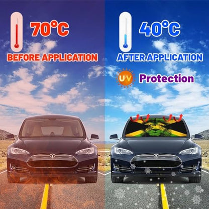 Jamaican Flag Lion Car Windshield Sun Shade Umbrella Automotive Windshield Sunshade Foldable Front Car Accessories Interior Decor to Keep Vehicle Cool for Most Vehicles 57'' X 30'' (57'' X 30'' / style-AB21)