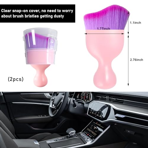 2 PCS Car Detailing Brush (Pink/Purple / 2 PCS)