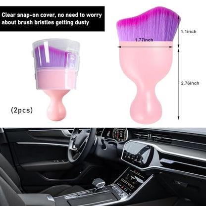 2 PCS Car Detailing Brush (Pink/Purple / 2 PCS)