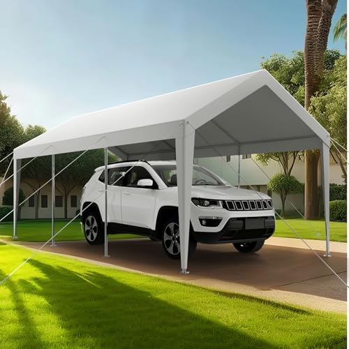 Carport 10 x 20 FT Outdoor Car Canopy (White / 10x20ft)