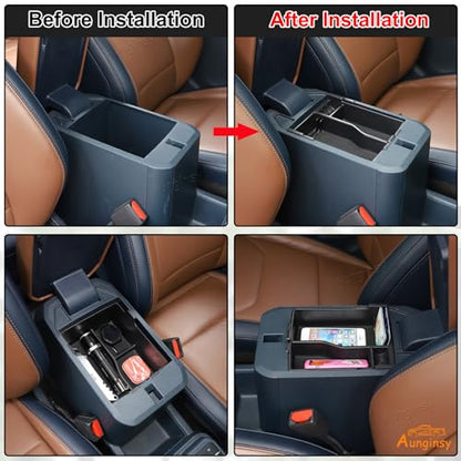 2 Layers Armrest Box Storage Box Compatible with Ford Maverick 2022 (Double Armrest Box Tray)