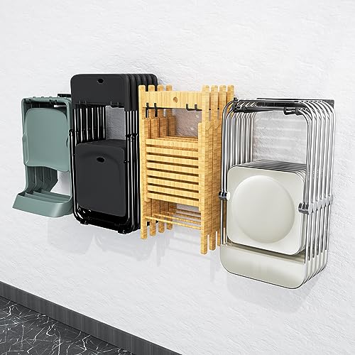 Folding Chair Storage Rack Wall Mount (16.5 Inch（4 Pack）)