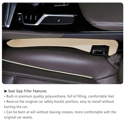 Car Seat Gap Filler 2 Pack (Beige/2pcs)