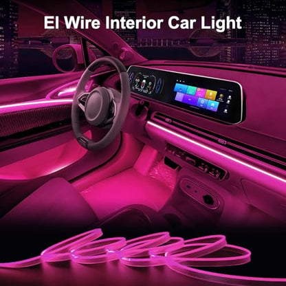 EL Wire Interior Car LED Lights (Pink / 5M/16.5FT)