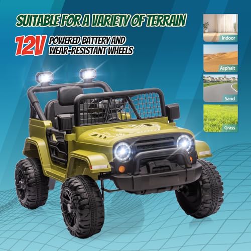 12V Kids Ride on Truck with Remote Control (Green)