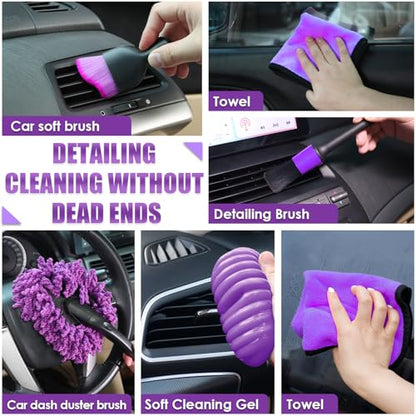 17PCS Car Cleaning Kit (Purple / 17PCS)