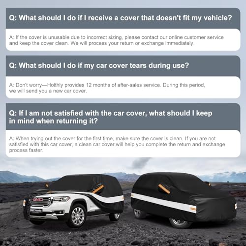 10 Layers SUV Car Cover Custom Fit for GMC Acadia (Black Gray / Custom Fit for GMC Acadia)